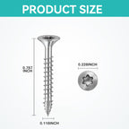Wood Screws Torx Star Drive #4 × 3/4 inch Deck Screws T10 Flat Head Countersunk Self Tapping Thread Cut 1100pcs M3 × 20 Galvanized Carbon Steel Very Small Size Screw(1100PCS/2LB)