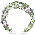 LeJoy Garden Round Wedding Arch 6.5ft Metal Backdrop Stand with Base