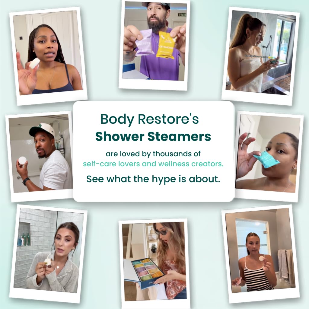 BodyRestore Shower Steamers Aromatherapy, Self Care Gifts, Relief 15 Pack