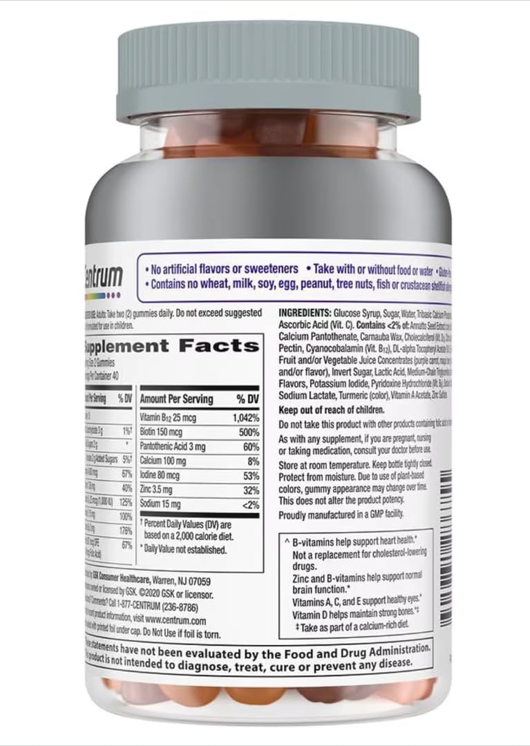 Multigummies Supplements, Gummy Vitamins for Women Silver 50 Plus Multivitamin, with Vitamin D, B6 & B12, Vitamins and Supplements, Gummies Fruit Flavor, 80 Count Gummies (Women 50+, 80ct) (80)