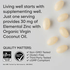 Sports Research High Potency Zinc Picolinate 30mg with Organic Coconut Oil | Highly Absorbable Zinc Supplement for Healthy Immune & Enzyme Function - Non-GMO Tested & Gluten-Free (180 Liquid Softgels)