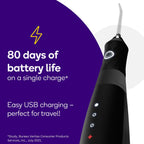 Burst Electric Water Flosser for Teeth Cleaning (3 Modes/Rose Gold) | Cordless | Plaque Removal Between Braces & Dental Work | Portable Floss | Refillable 110mL Tank