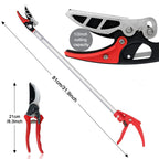 Byhagern 32-Inch Cut and Hold Pruners, Long-Reach Tree Pruner with Rotating Cutter Head, Long Pruning Shears for Garden, Fruit Picking, Branches Trimming