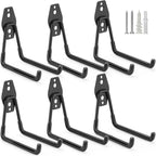 LUPYJI 6 Pack Garage Hooks Heavy Duty Storage Organizer Wall Mount Power and Garden Tool Hangers, for Hanging Ladders, Ropes, Hose, Bulk Items