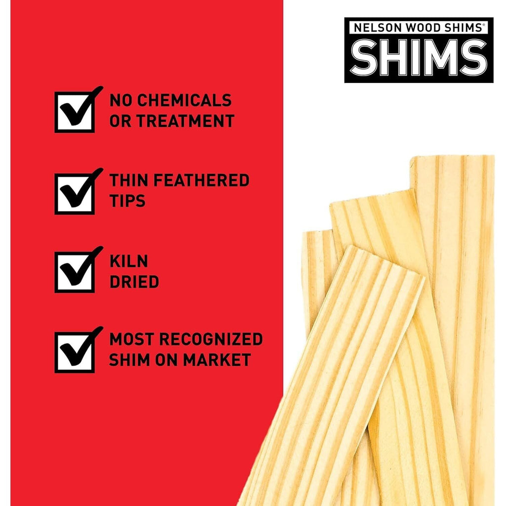 Nelson Wood Shims 8" 24 Pack - Kiln Dried Wood