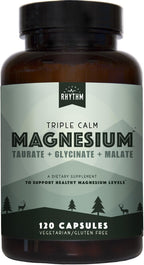 Natural Rhythm Triple Calm Magnesium 150 mg – 120 Capsules – Magnesium Complex Compound Supplement with Glycinate, Malate, and Taurate to Support Muscle, Nerve, and Cardiovascular Health