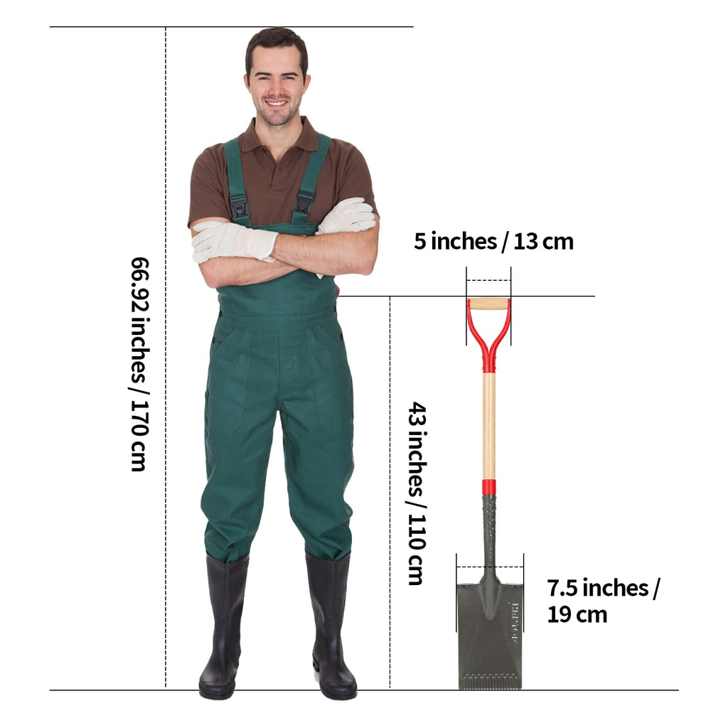 HANTOP Flat Spade Garden Shovel Edging Shovels for for Gardening and Edging