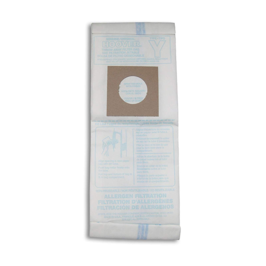 Hoover Vacuum Cleaner Bags for Upright Vacs, Pack of 3, Type Y