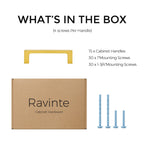Ravinte 15 Pack Solid 3-1/2 Inch Square Cabinet Handles - Brushed Brass Drawer Pulls - Kitchen Hardware and Handles