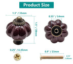 Seimneire 25pcs Dark Purple Vintage Ceramic Cabinet Knobs and Drawer Pulls with Mounting Screws