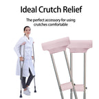 Underarm Crutch's Pad and Hand Grip Covers Universal Forearm Handle Padded Cushion Sets Accessories for Crutches Pads for Armpits (Pink)