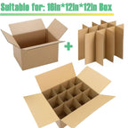 3-Pack Glassware Protection Set，Glassware Dish Packing Boxes Corrugated Dividers & 36 Foam Sleeves for 16x12x12 Moving Boxes (Box Not Included)