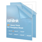 KINLINK 12x16 Plexiglass Sheets 1/8 inch Thick, 3mm Clear PET Acrylic Sheets Plastic Sheet for DIY Project, Craft, Table top, Picture Frame, Acrylic Sign and Wedding Invitation 2 Pack