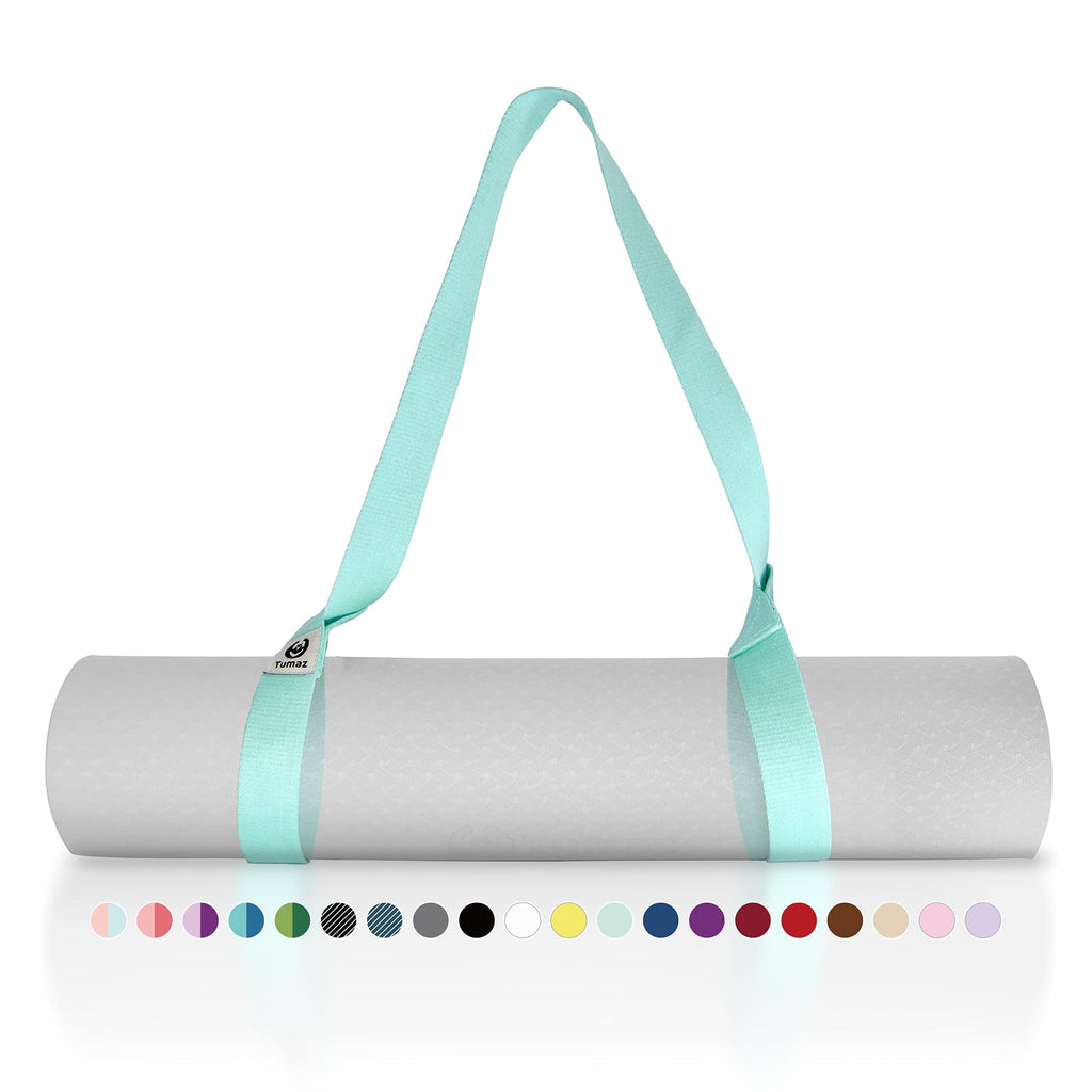 Tumaz Yoga Mat Strap [MAT NOT Included] (2 Sizes) with Extra Thick & Comfy Delicate Texture, Adjustable Yoga Mat Carrier