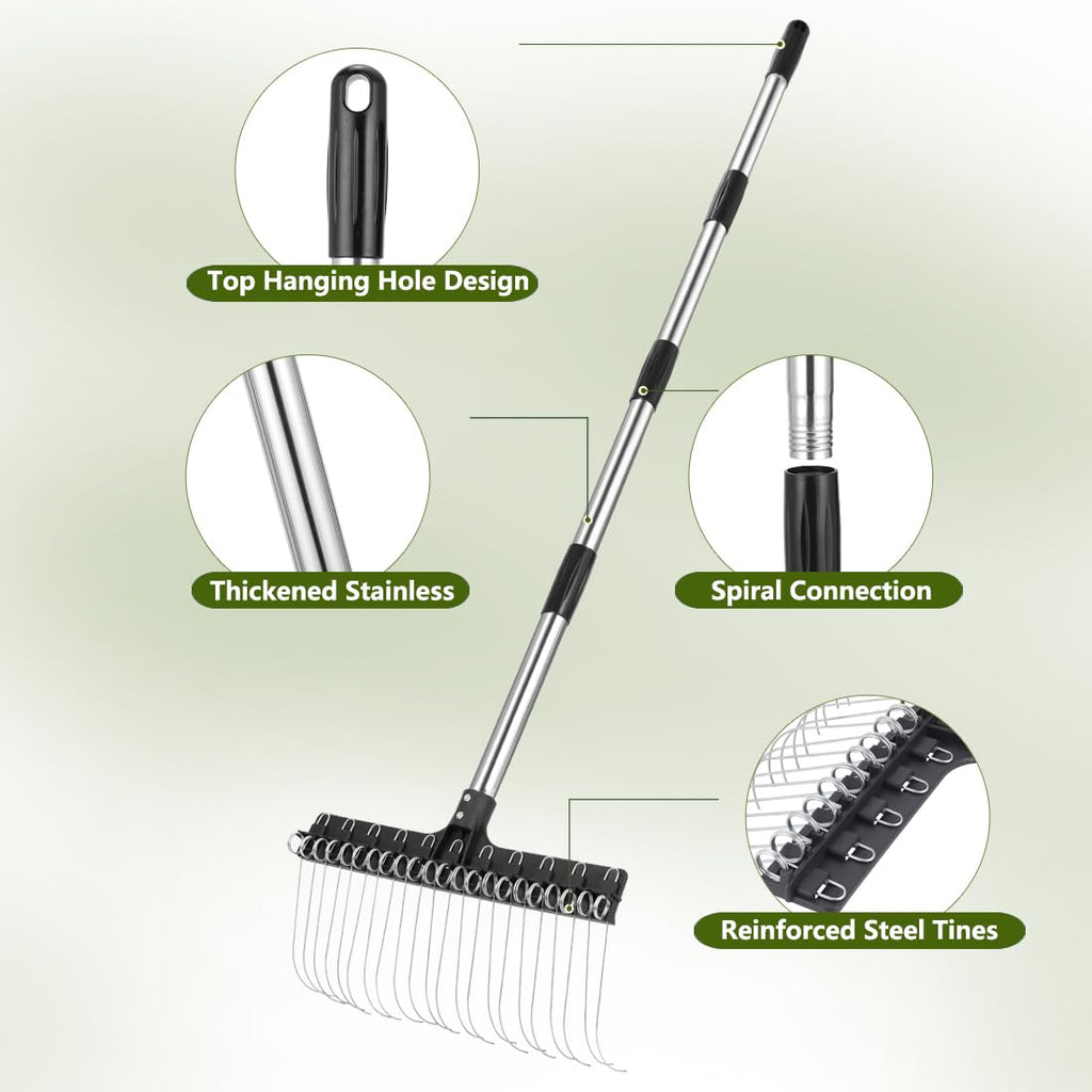Soysehung Thatch Rake 63-inch Adjustable Handle