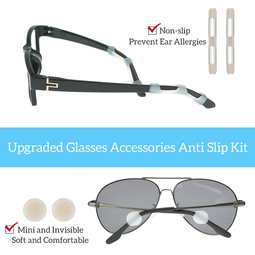 ESSSO Eye Glass Repairing Kit,Upgraded Eyeglass Repair Kit with Screws(Gold and Silver)，5-in-1 Eyeglass Screwdriver,Eyeglass Nose Pads,Eyeglass Ear Grips,Tweezer for Sunglasses,Eyeglass,Watch Repair