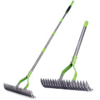 WORKPRO Thatch Rake, 15-Inch Thatching Rake with Telescoping 5FT Handle