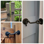 (2 Pack) Raswik 4" Privacy Hook and Eye Gate Latch Easy Lock for Sliding Barn Door, Black