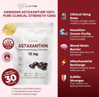 ClarityMD Astaxanthin 12mg Antioxidants Supplement – Natural Microalgae Source – Lipid-Based Softgel for Enhanced Absorption – Cognitive, Vision & Joint Support – 30 Softgels (Pack of 3)