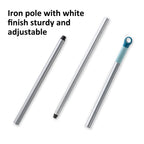 BOOMJOY Floor Scrub Brush with Long Handle, 2 in 1 Scrape and Brush, Stiff Bristles for Cleaning Bathroom, Patio, Garage, Kitchen, Deck, Tile, Blue
