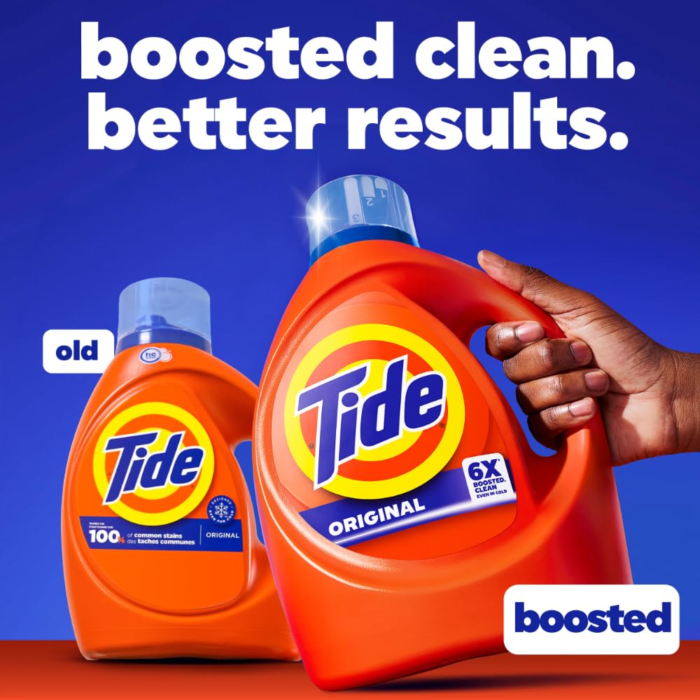 Tide Laundry Detergent Liquid, Original Scent, 80 Loads, 100 FL OZ, Works on 100% of Common Stains, Laundry Soap, Liquid Laundry Detergent