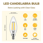 Hizashi E12 LED Bulb Dimmable, 3000K 40W Eq Candelabra Light Bulbs, 24Pack
