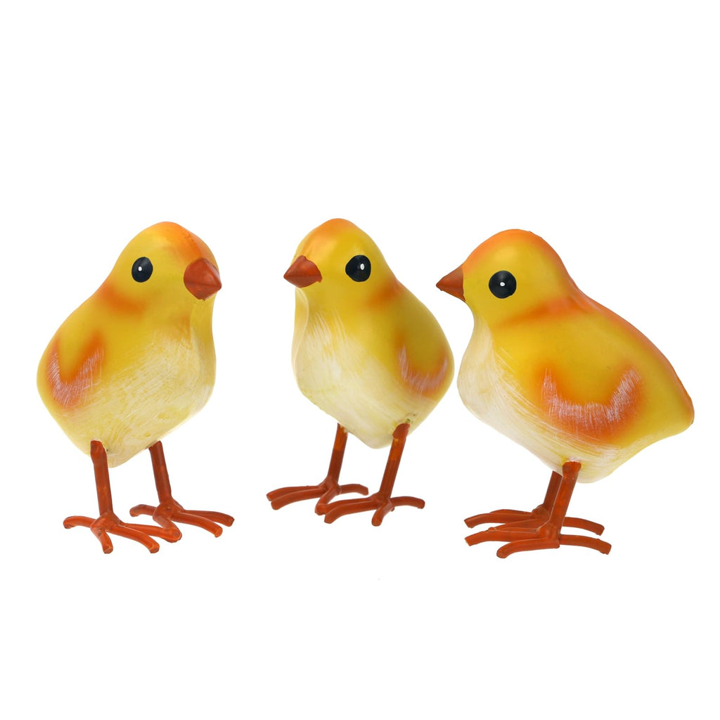 Metal Chicken Statue Garden Decor Life-size Baby Rooster Yard Gift Set of 3