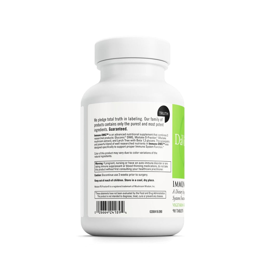 DAVINCI Labs Immuno-DMG - Dietary Supplement to Balance and Support Immune System Functions* - with DMG, Maitake Powder, Larch Tree and Beta Glucan - Gluten-Free - 90 Vegetarian Tablets