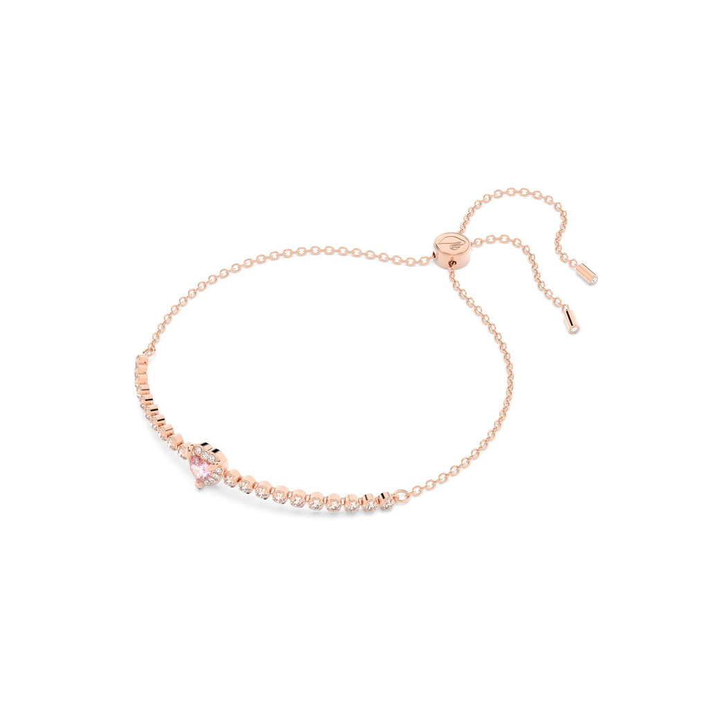 Swarovski One bracelet, Heart, Pink, Rose gold-tone finish