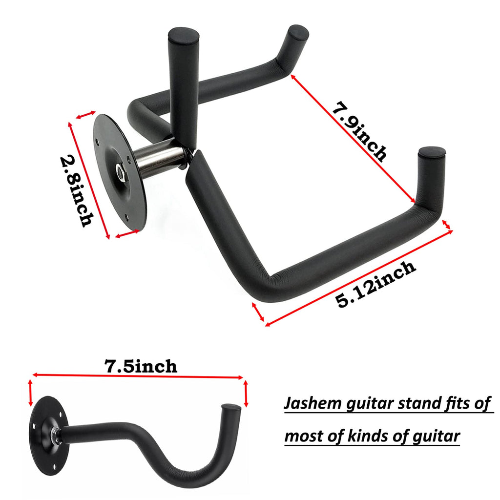 Jashem Guitar Wall Mount - Acoustic & Electric Guitar, Ukulele, Banjo & Mandolin Wall Hanger (2 Packs)
