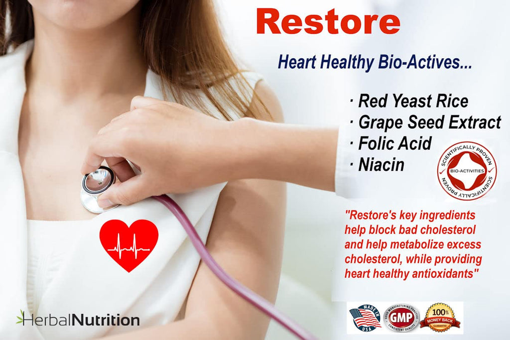 Restore Heart Health & Cholesterol Support Supplement, 270 Capsules