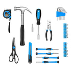 39 Piece Basic Home Tool Set Household Tool Set General Repair Small Hand Tool Kit in Toolbox Storage Case for Home Garage Office College Dormitory Use, Blue