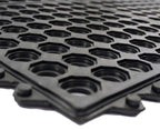 Envelor Interlocking Rubber Floor Tiles with Drainage Holes Anti Fatigue Garage Floor Mat Non Slip Wet Area Mat for Bar, Kitchen, Restaurant, Outdoor, Modular Snap Together 1-Pack, 36 x 36 inches