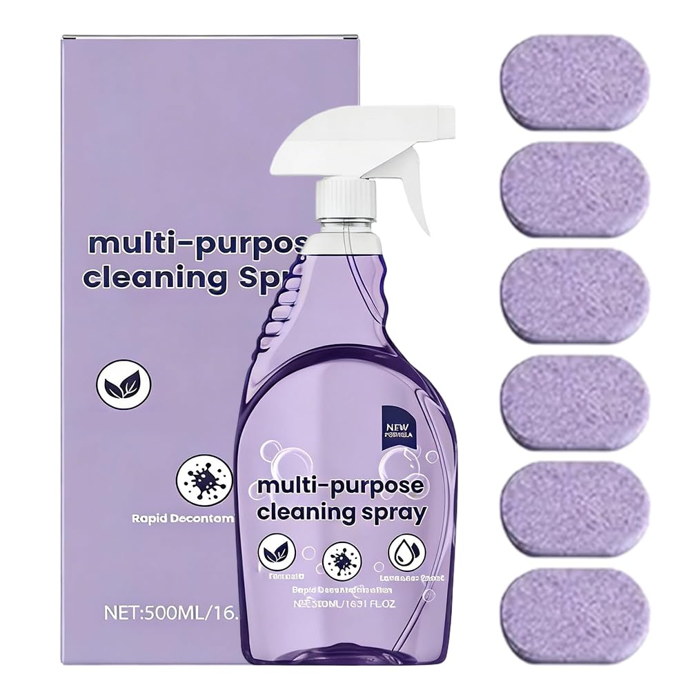 Yonynn Spray Oven Cleaner & All-Purpose Cleaner, Multi-Surface Cleaning Spray with Concentrated Tablets for Grill, Kitchen, Bathroom, Home (6pcs)