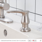 GAGALIFE Kitchen Sink Soap Dispenser Brushed Nickel, Under Sink Soap Dispenser with 40" Silicone Extension Tube, Say Goodbye to Frequent Refills