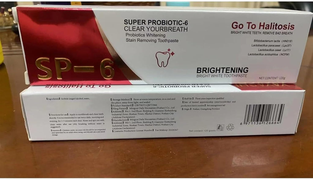 Sp6 Probiotic Ultra Whitening Toothpaste, Fresh Breath (2pcs)
