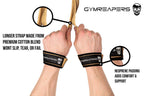 Gymreapers Lifting Wrist Straps for Weightlifting, Bodybuilding, Powerlifting, Strength Training, & Deadlifts - Padded Neoprene with 18" Cotton (Desert Tan)