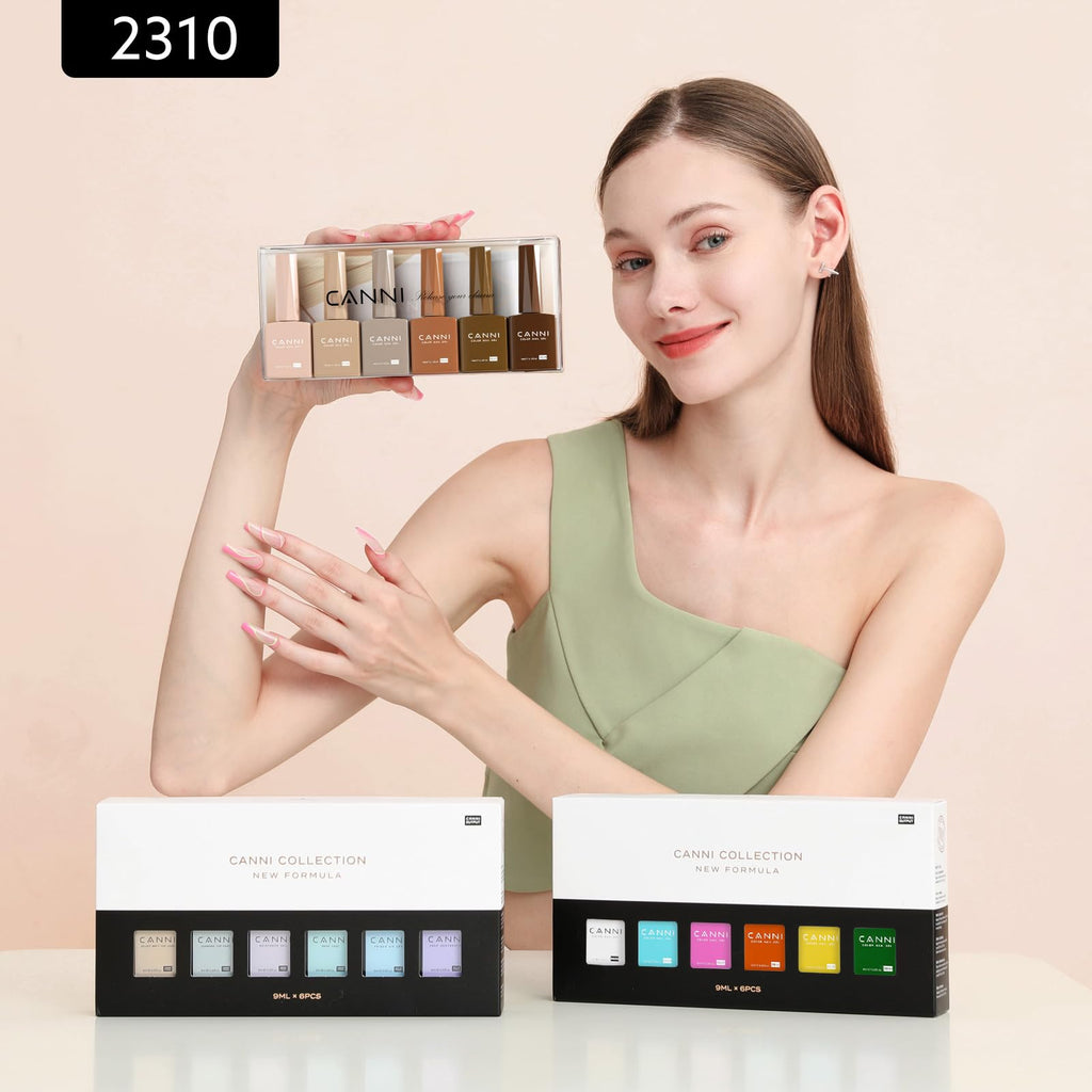 CANNI 6Pcs 9ml Hema-Free Nude Brown Fall Gel Nail Polish Set- Dark Brown Fall Colors Gel Polish Kit DIY at Home Salon Christmas New Year's Gifts for Girls