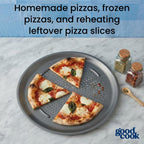 GoodCook AirPerfect Pizza Pan with Cutting Guides, 16-Inch, Gray