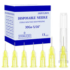 Disposable Luer Lock Needle 30Ga 5/16 Inch 8mm 100Pack(30Ga-5/16IN)