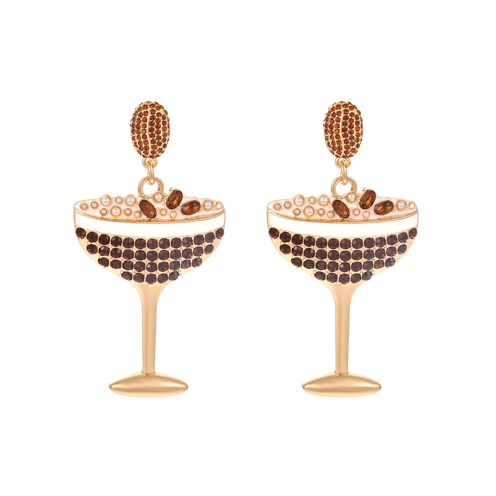 Madison Tyler Espresso Martini Earrings Luxury Coffee Bean Drink Glass