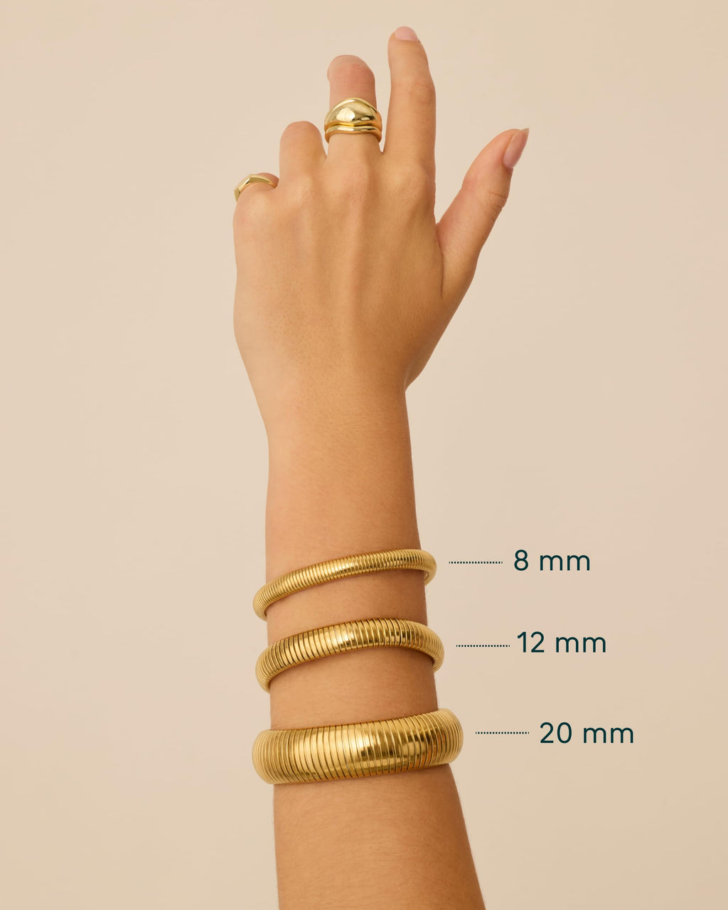 PAVOI Chunky Bangle Bracelet, 14K Gold Plated, Yellow Gold