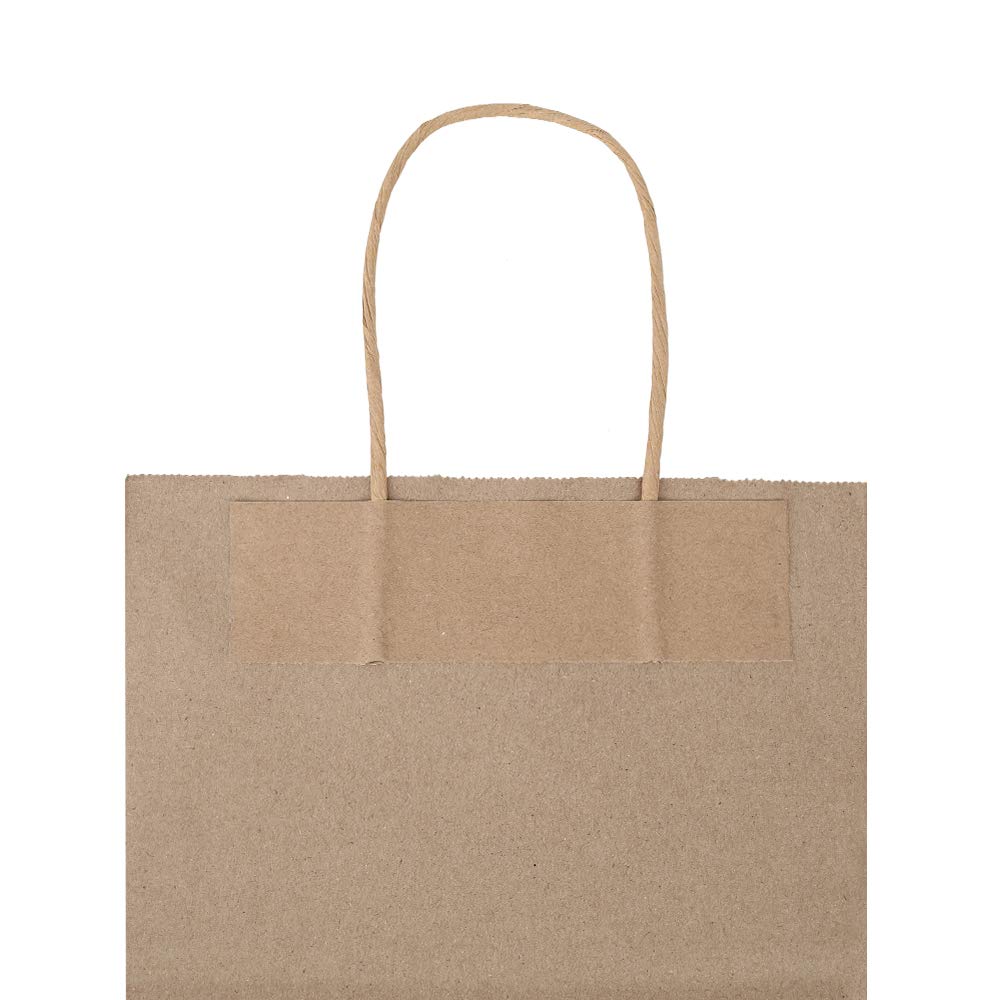 bagmad 100 Pack 8x4.75x10 Inch Medium Blue Gift Paper Bags with Handles Bulk, Kraft Bags, Craft Grocery Shopping Retail Party Favors Wedding Business Sacks (Blue, 100pcs)