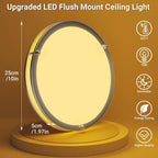 libtit 10Inch Flush Mount Ceiling Lights, 18W Dimmable LED Ceiling Light 3000K-6500K Adjustable, Brushed Nickel Light Fixture for Closet Pantry Hallway Kitchen Bathroom-1 Pack