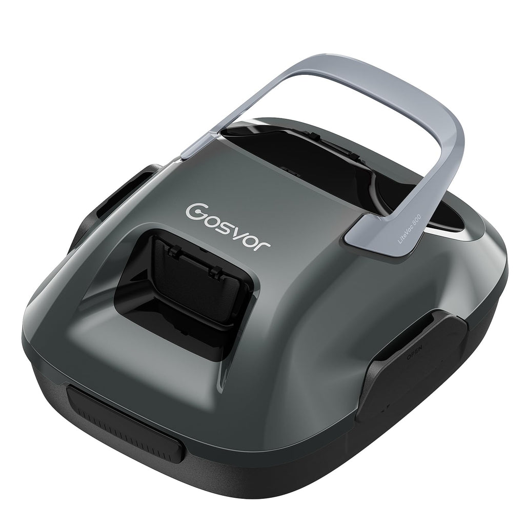 Gosvor Cordless Robotic Pool Cleaner, Efficient Pool Vacuum, 90 Min Runtime, Self-Parking, 7.5 lbs Lightweight, Suitable for Above Ground Pools up to 860 sq.ft, Gray
