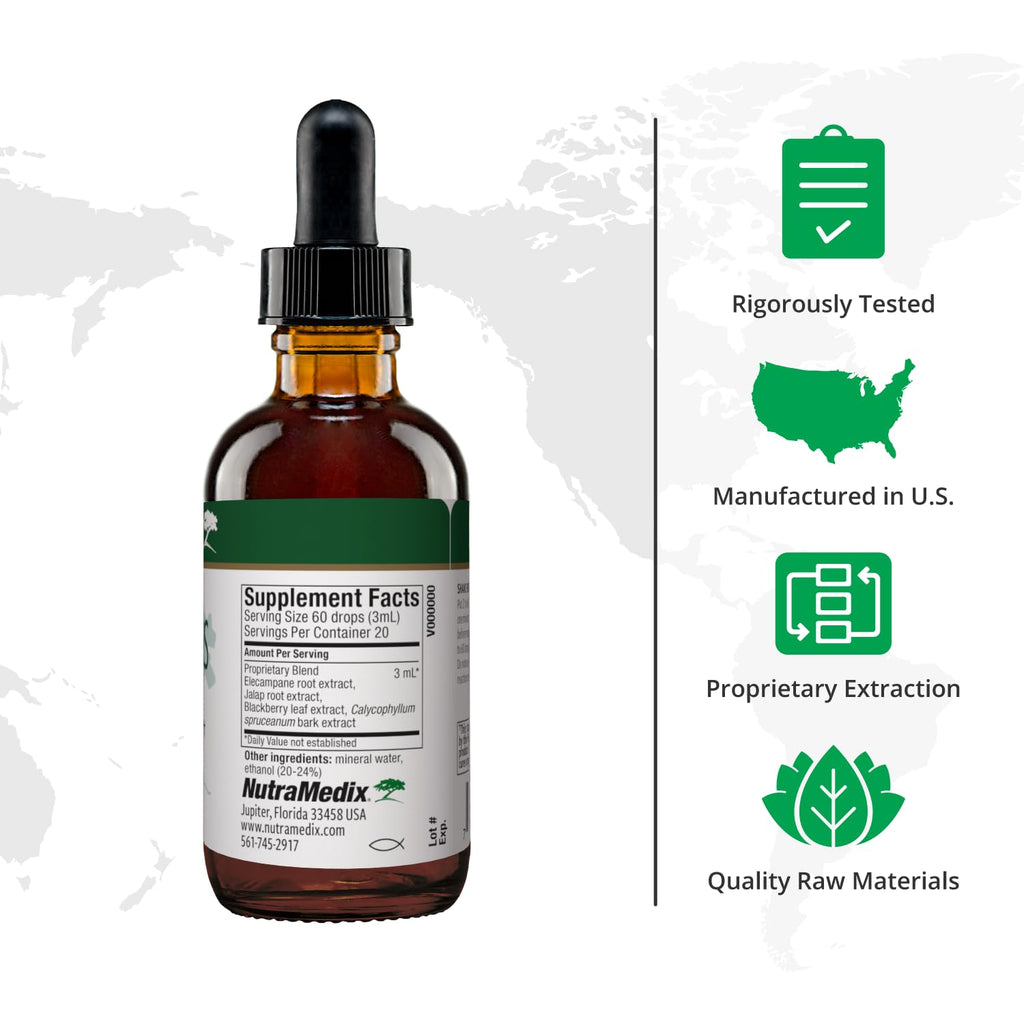 Nutramedix Nutra BBS - Liquid Herbal Supplement for Digestive & Immune Support - Elecampane Root & BlackBerry Leaves Extract for Gut Health - Immunity Booster Supplement (60mL)