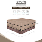 ULTCOVER Waterproof 600D Polyester Square Hot Tub Cover Outdoor SPA Covers 90 x 90 inch
