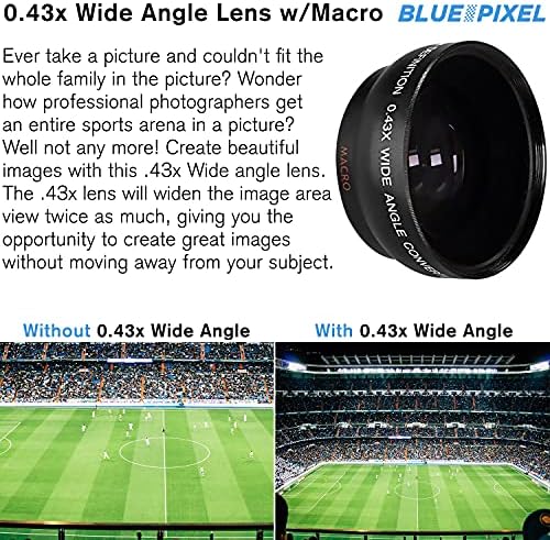 Canon EOS 2000D / Rebel T7 DSLR Camera w/EF-S 18-55mm f/3.5-5.6 Lens 3 Lens Kit: 128GB Memory + Wide Angle + Telephoto + Flash