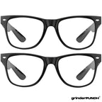 grinderPUNCH 2 Pack High Magnification Reading Glasses Strong Power Readers - 4.00-6.00 Black/+6.00