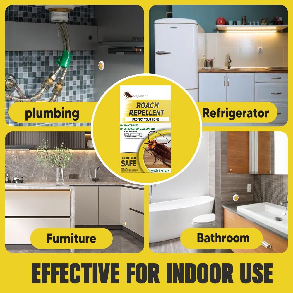 SCFKAOF Cockroaches Repellent, Roaches Repellent Indoor, Keep Roach Away, Roach Repellent for Home & Vehicle, Lasts up to 2 Months, Safe for Humans & Pets - 16P
